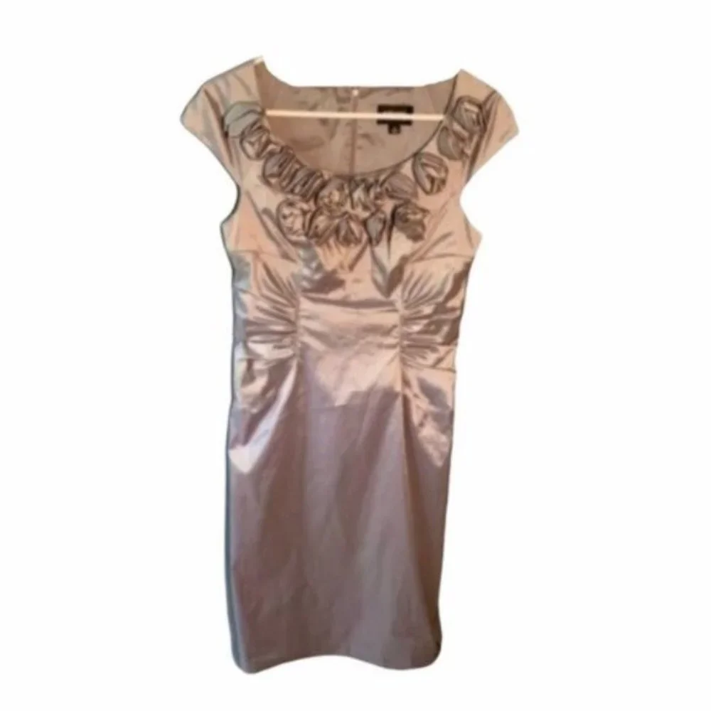 Adrianna Papell Cocktail Party Dress Gray Floral
